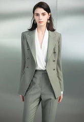 Sage Sophisticate Tailored Pantsuit